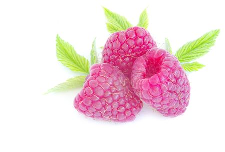Ripe raspberry isolated on a white background