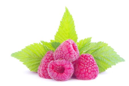 Ripe raspberry isolated on a white background