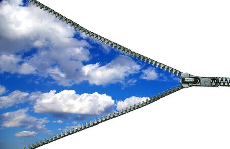 Blue sky background with tiny cloudsの写真素材