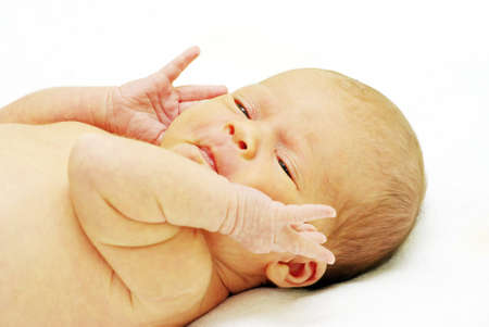 portrait of a beautiful baby on a white
