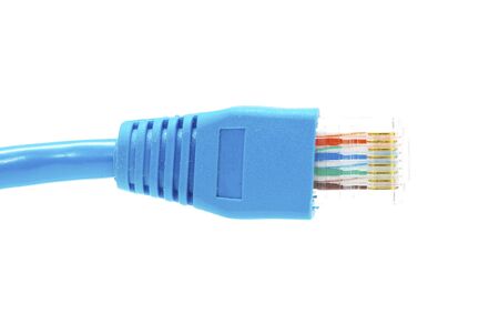  Macro shot of network connection plug
