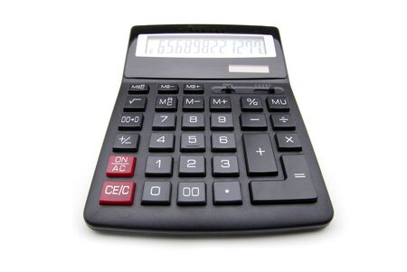 pocket calculator on a white backgroundの写真素材