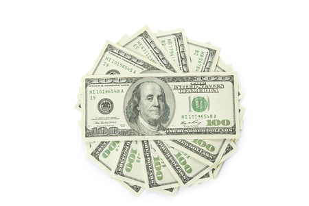 stock of money isolated on white backgroundの写真素材