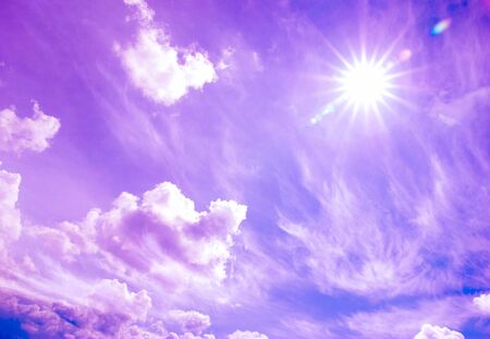 blue sky background with tiny cloudsの写真素材