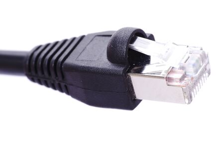  Macro shot of network connection plug