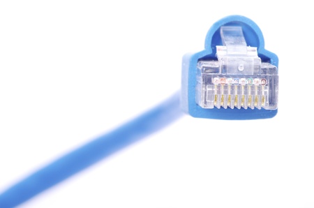  Macro shot of network connection plug