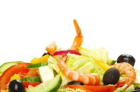 Appetizing salad on white backgroundの写真素材