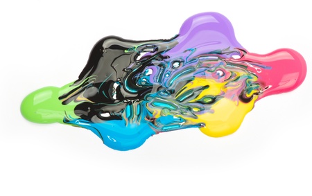 paint dripping isolated on whiteの写真素材