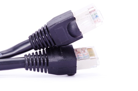  Macro shot of network connection plug