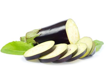 aubergine isolated on white backgroundの写真素材