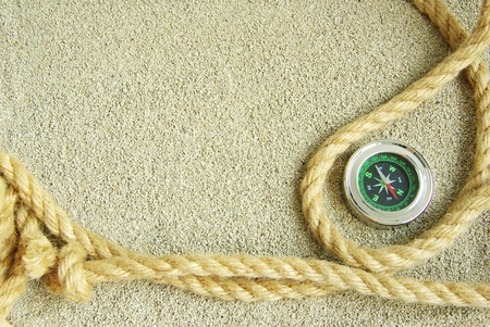 rope isolated on a sand