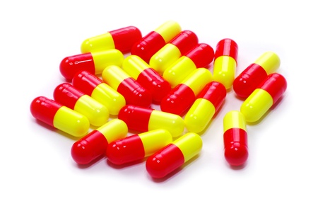  pills of antibiotic  isolated on whiteの写真素材