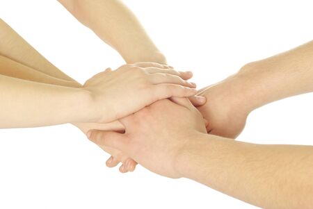  hands isolated on white background