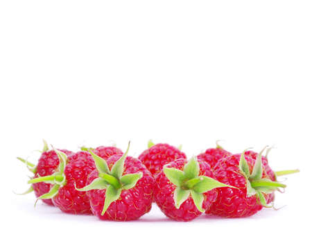 fresh raspberry closeup isolated on white background
