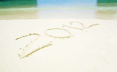 Numbers 2012 on beach sand