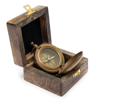 Vintage compass isolated on white background