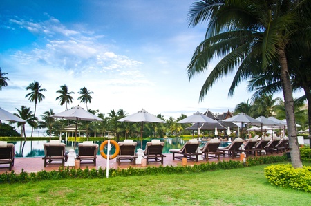 Tropical swimming pool in thailandのeditorial素材