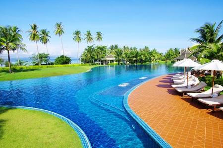 Tropical swimming pool in thailandのeditorial素材