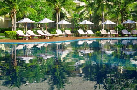 Beautiful swimming pool in Thailand のeditorial素材