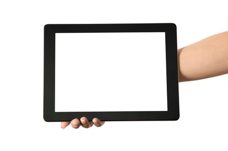 tablet computer in a hand