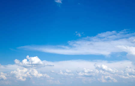 blue sky with clouds closeupの写真素材