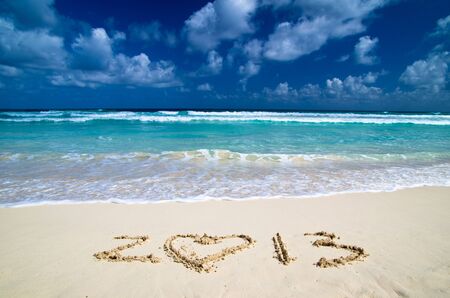  2013 on beach - concept holiday background