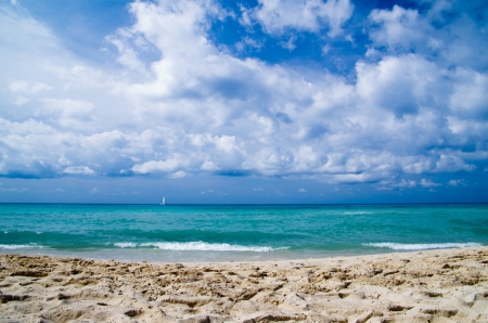 beautiful blue caribbean sea beachの写真素材