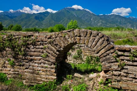 Ancient ruins in Dion, Greece.の写真素材