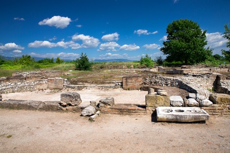 Ancient ruins in Dion, Greece.の写真素材