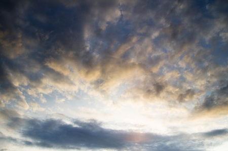 sky with clouds and sun