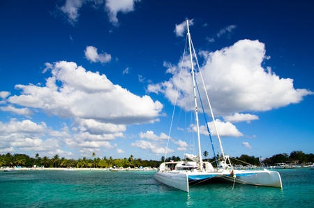 tropical sea under the blue skyの写真素材