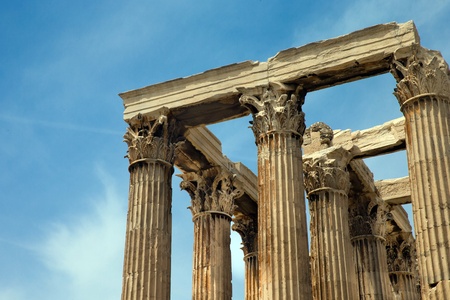 Temple of Olympian Zeus , Athens , Greece .の写真素材