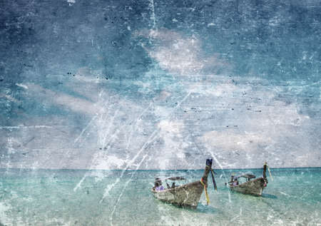 grunge image of tropical beachの写真素材