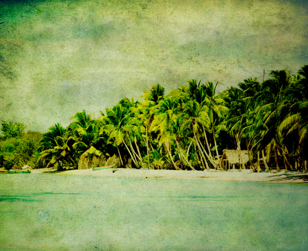 grunge image of tropical beachの写真素材