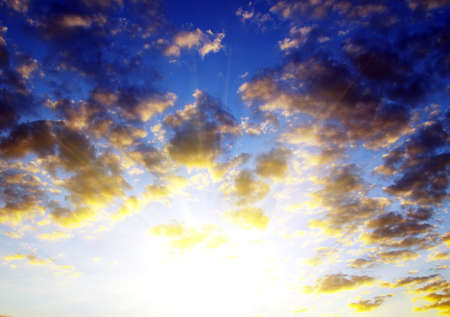 blue sky background with tiny cloudsの写真素材