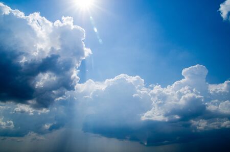 blue sky with tiny clouds