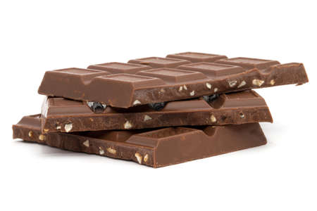 pieces of Chocolate isolated on white