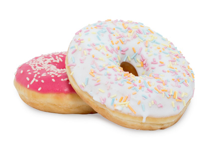 Donuts on a white backgroundの写真素材