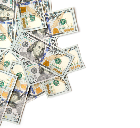 dollars arranged at the background