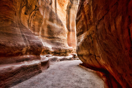 Al-Siq in Petra, Jordanの写真素材