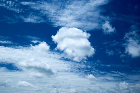 blue sky background with tiny cloudsの写真素材