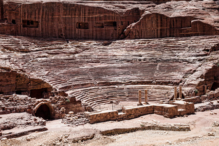 Ancient temple in Petra, Jordanの写真素材