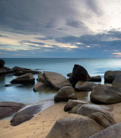 Beautiful with sunset over the seaの写真素材