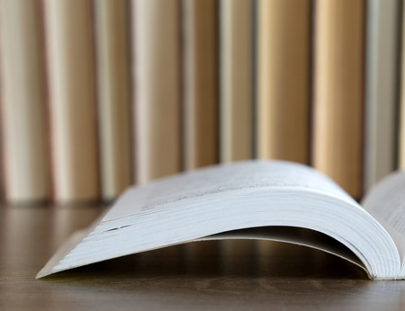 books on a wooden background