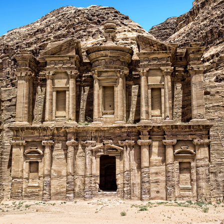 Ancient temple in Petra, Jordanの写真素材