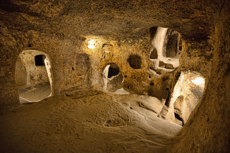 Derinkuyu cave city in Cappadocia Turkeyの写真素材