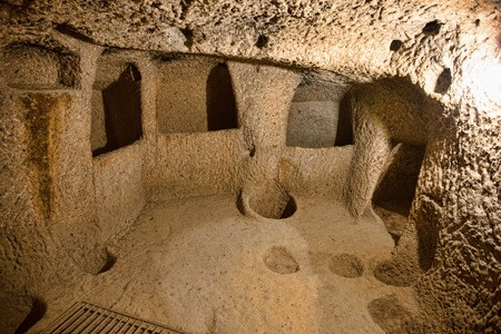 Derinkuyu cave city in Cappadocia Turkeyの写真素材