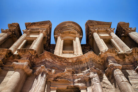 Ancient temple in Petra, Jordanの写真素材
