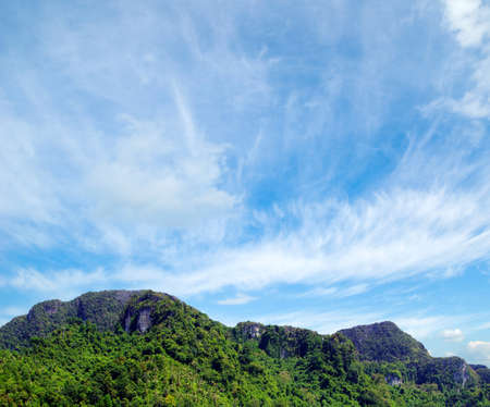 Tropical Mountain with blue skyの写真素材