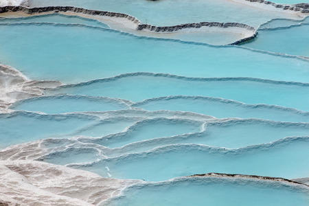 Pamukkale travertines near Denizli in Turkeyの写真素材